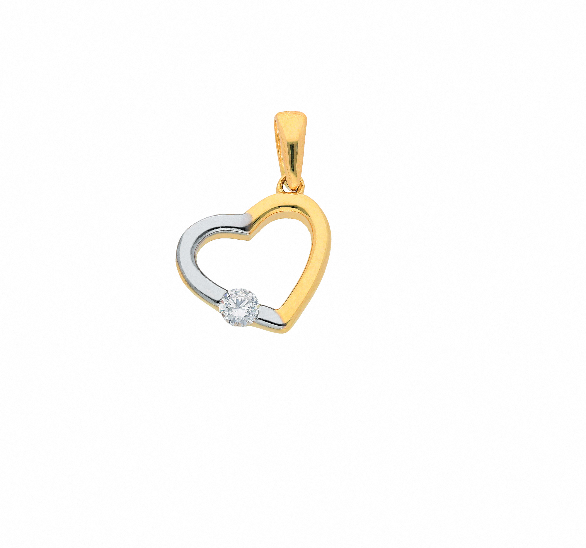 Damen 585 Gold Anhänger Herz mit Zirkonia Damen 585 Gold Anhänger Herz mit Zirkonia