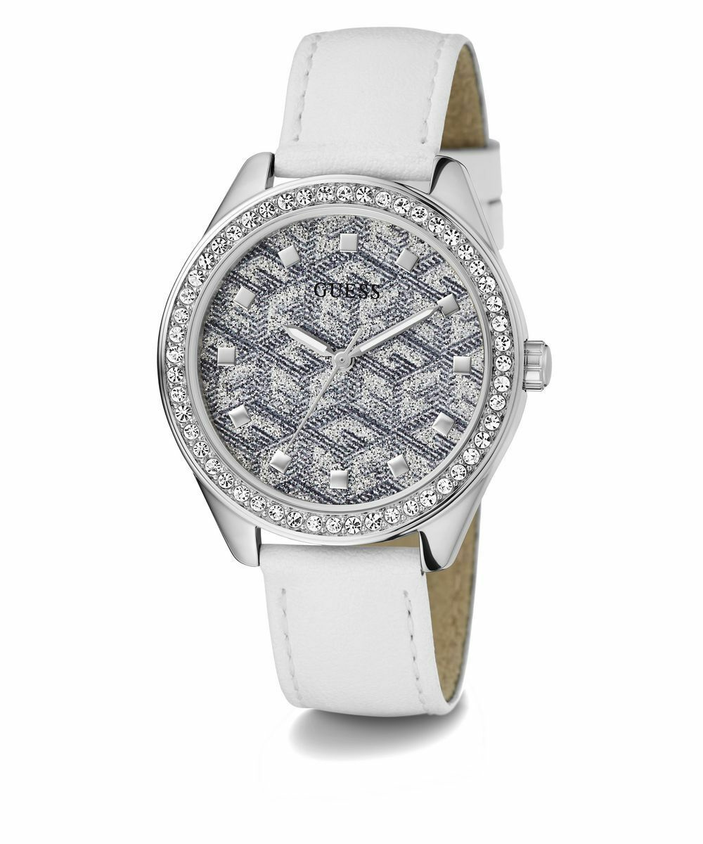 Guess Damen Armbanduhr G Gloss weiß, silber 36 mm GW0608L1 Guess Damen Armbanduhr G Gloss weiß, silber 36 mm GW0608L1