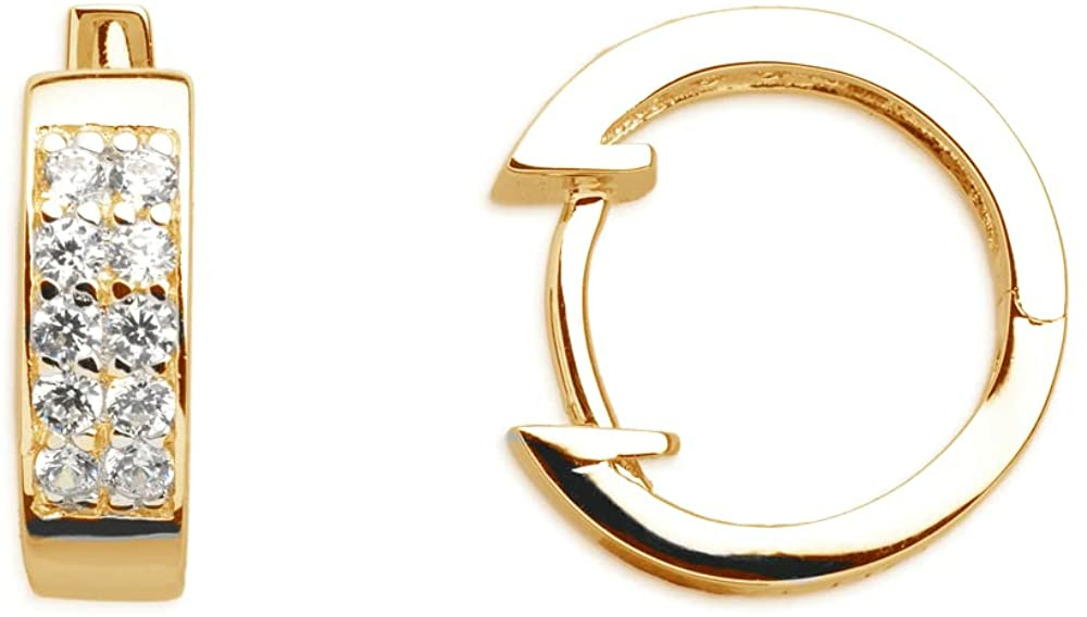 Xenox XS8516G Damen Creolen Sterling-Silber 925 Gold weiß – Bild 2