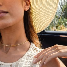 Collier Choker 925/- Sterling Silber Venezianer Kette vergoldet zweireihig 41184... Collier Choker 925/- Sterling Silber Venezianer Kette vergoldet zweireihig 41184...