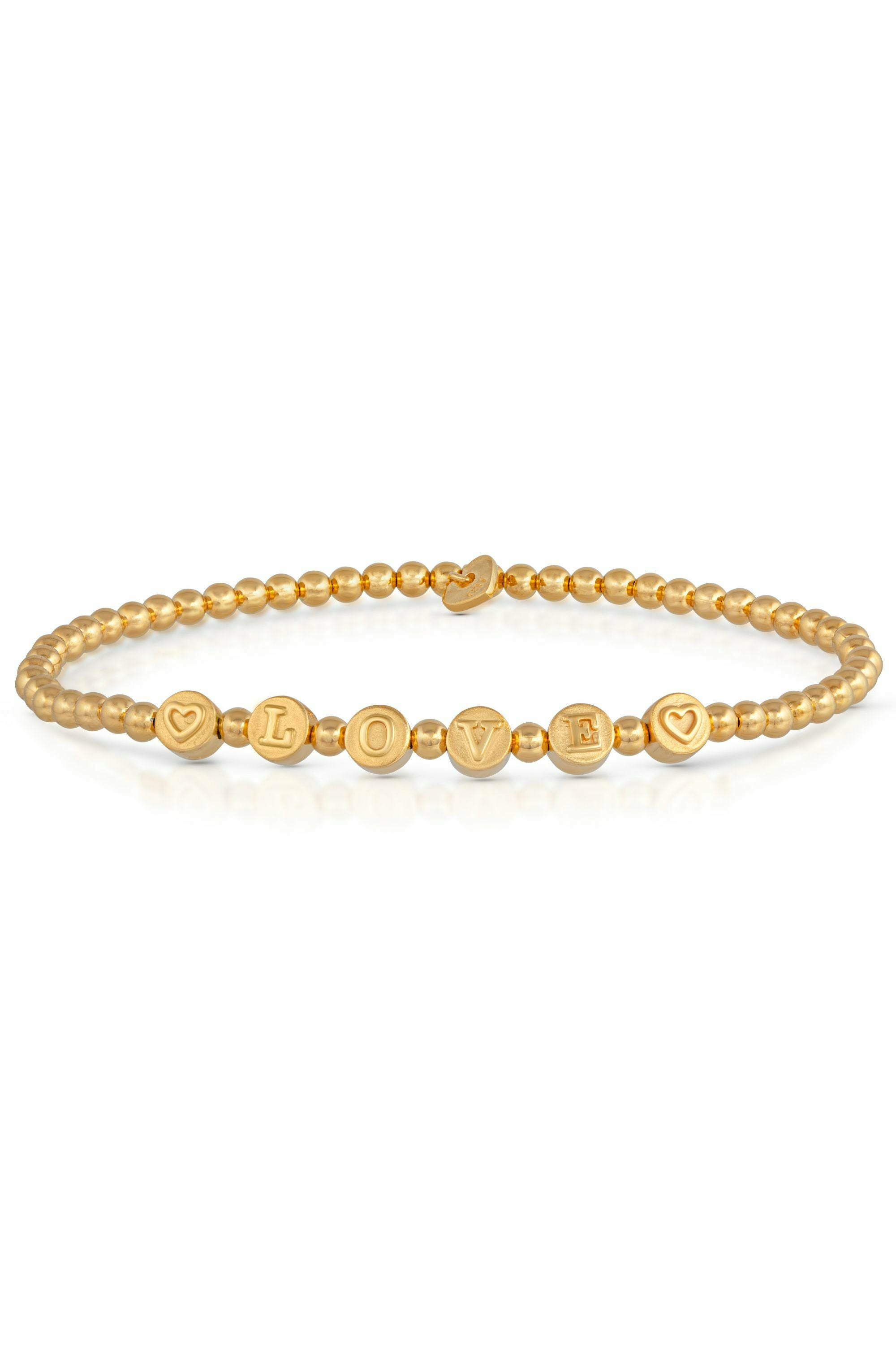 Stretch-Armband 925/- Sterling Silber vergoldet LOVE 41184522797150 – Bild 2