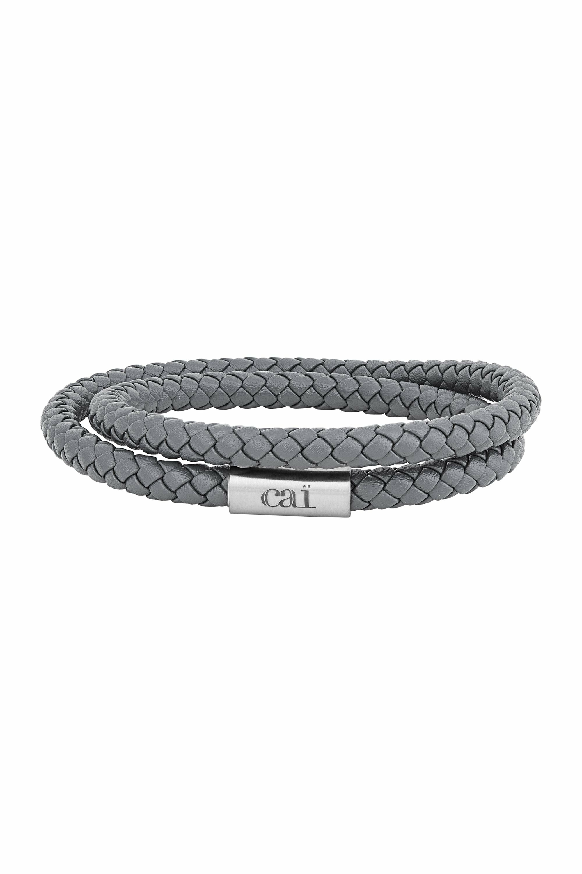 Armband Leder grau 21cm + Verlängerung Wickelarmband 41185221902430 Armband Leder grau 21cm + Verlängerung Wickelarmband 41185221902430