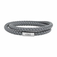Armband Leder grau 21cm + Verlängerung Wickelarmband 41185221902430 Armband Leder grau 21cm + Verlängerung Wickelarmband 41185221902430
