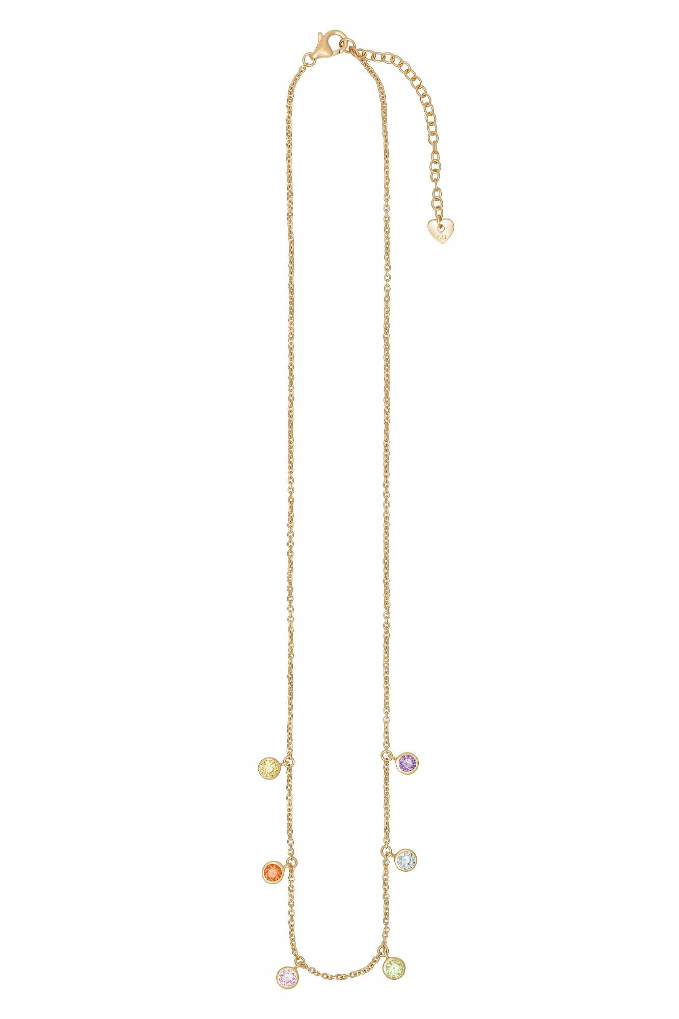 Collier 925 Silber vergoldet Anhänger Zirkonia Rainbow 41185026932830 – Bild 2