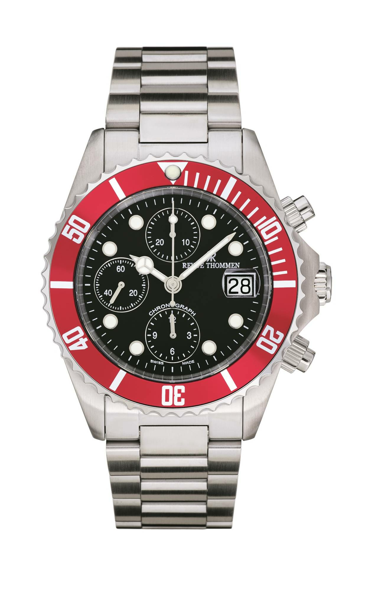 Revue Thommen Herrenuhr Diver Chrono Automatik in Schwarz-Rot 17571.6136 – Bild 2