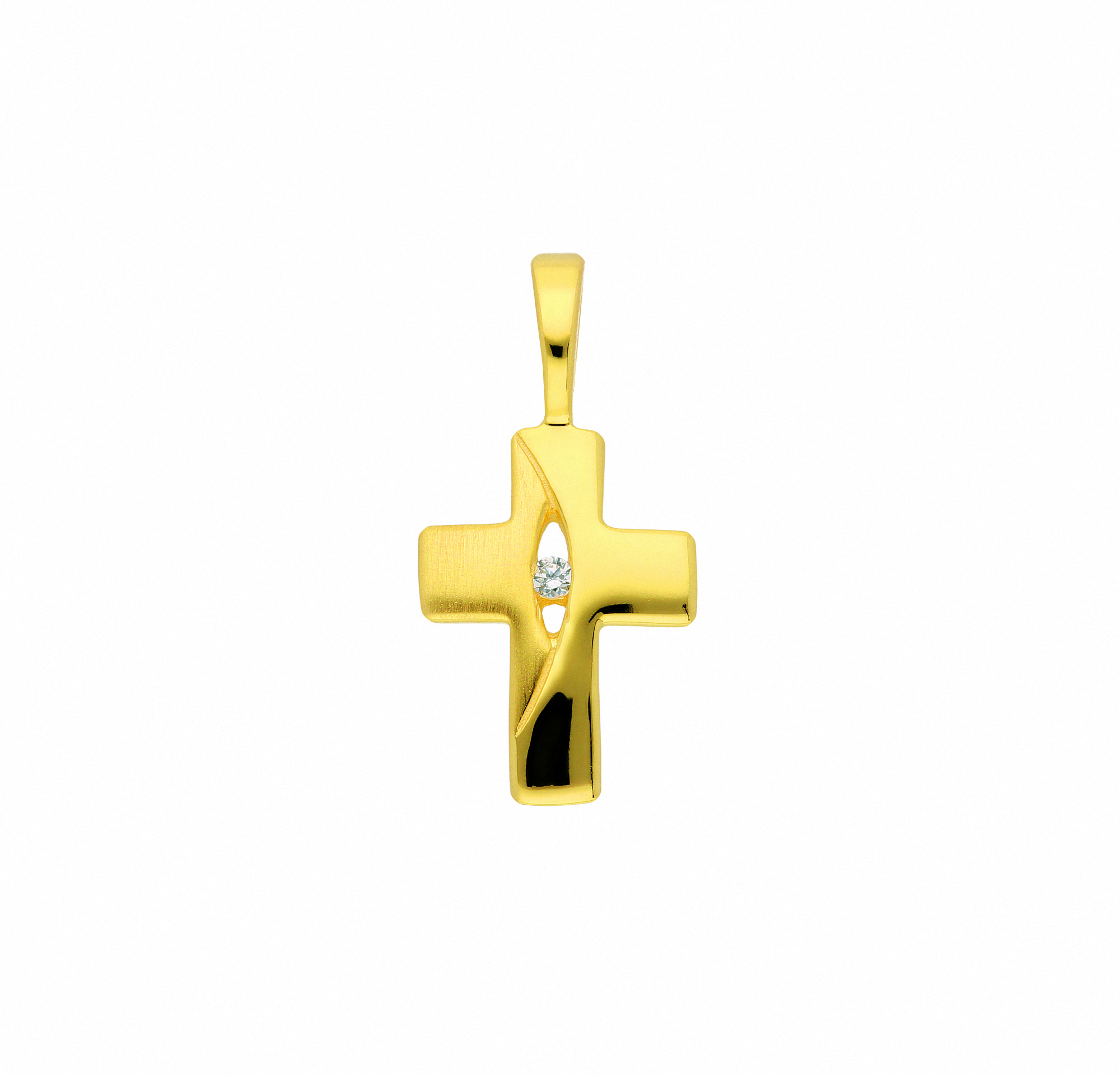 Damen & Herren 333 Gold Kreuz Anhänger mit Zirkonia Damen & Herren 333 Gold Kreuz Anhänger mit Zirkonia