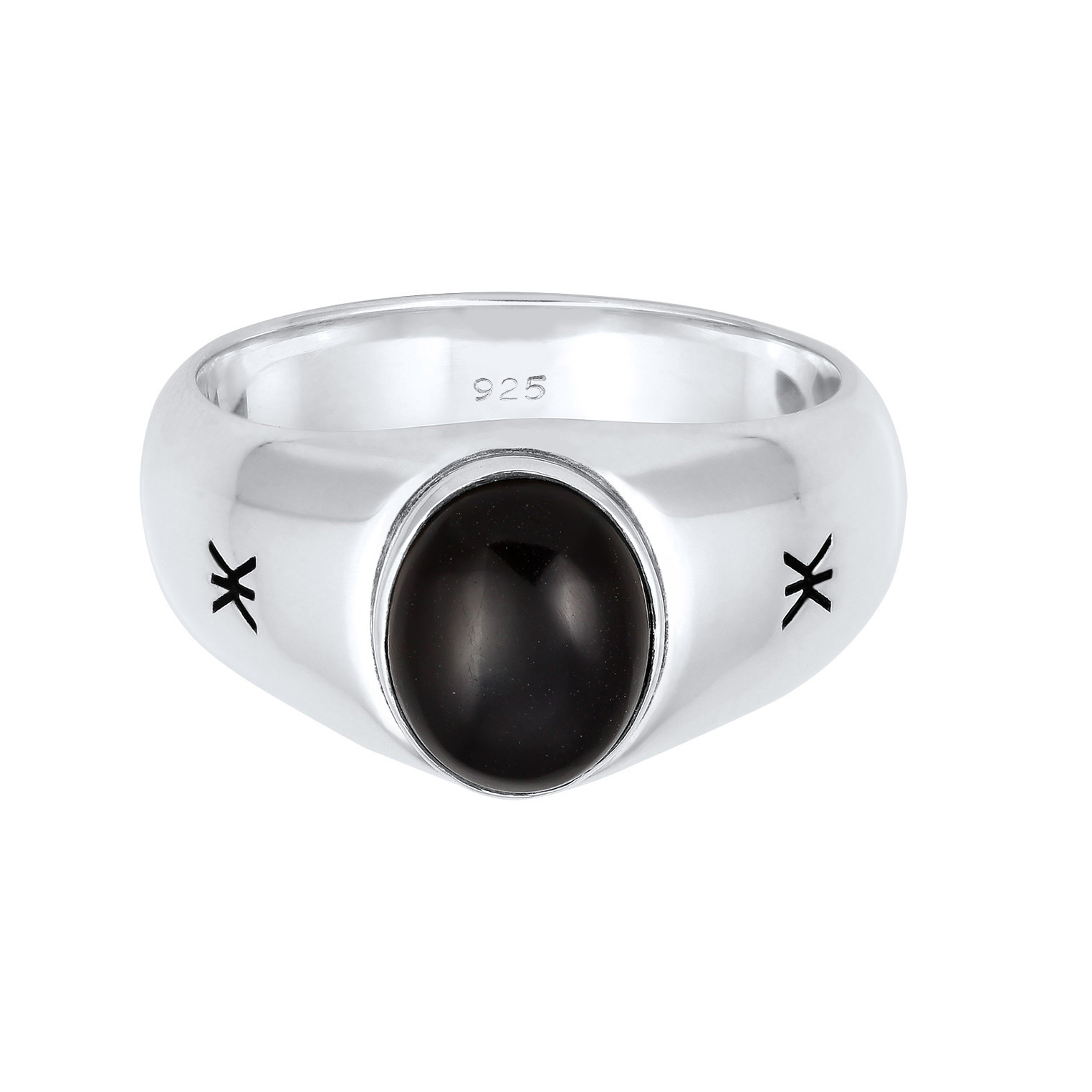 Ring Herren Siegelring Onyx Oval Basic 925 Silber Ring Herren Siegelring Onyx Oval Basic 925 Silber