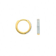 Damen 585 Gold Ohrringe  Creolen mit Zirkonia Ø 11,6 mm Damen 585 Gold Ohrringe  Creolen mit Zirkonia Ø 11,6 mm