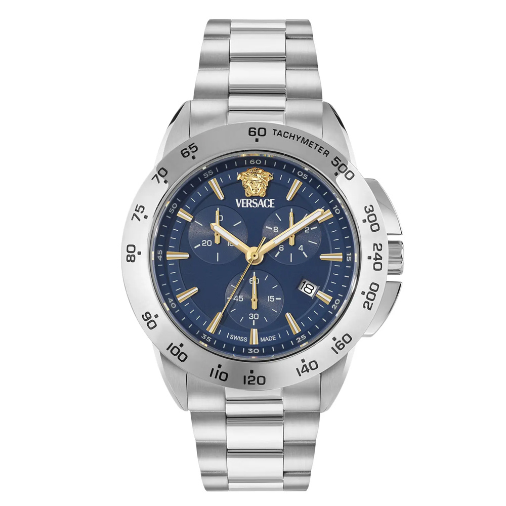 Versace Uhr Herren V‑Sport Chrono Silber/Blau VEKIA0425 – Bild 3