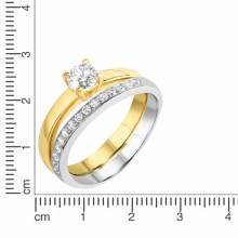 ZEEme Silver Silber 925 zweifarbig Ring Set mit Zirkonia weiß Ring 4167889967523... ZEEme Silver Silber 925 zweifarbig Ring Set mit Zirkonia weiß Ring 4167889967523...
