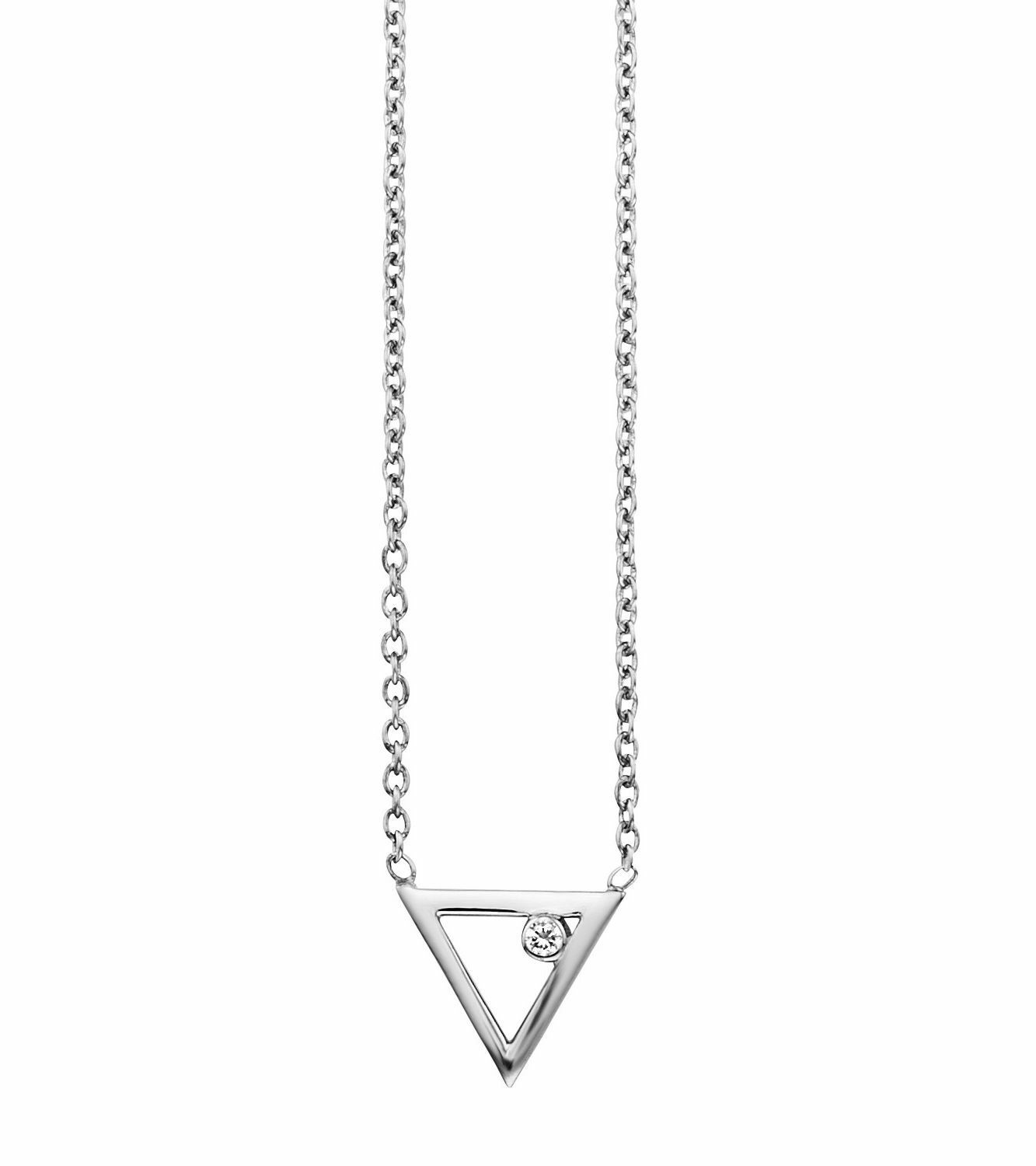 Collier 925 Sterling Silber rhodinert Zirkonia Dreieck 41184292503646 – Bild 3