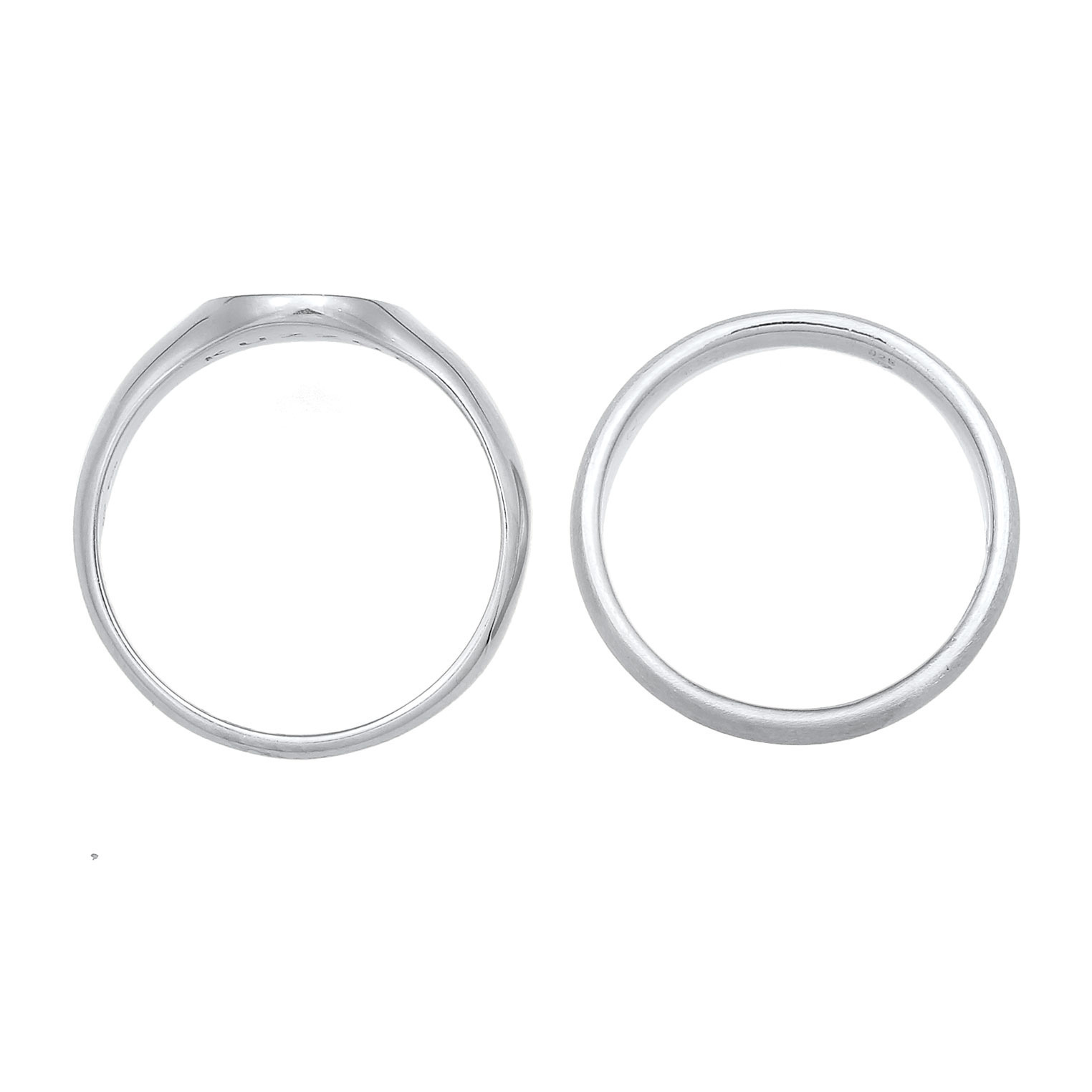 Ring Herren Siegelring Basic Bandring 2er Set 925 Silber – Bild 3