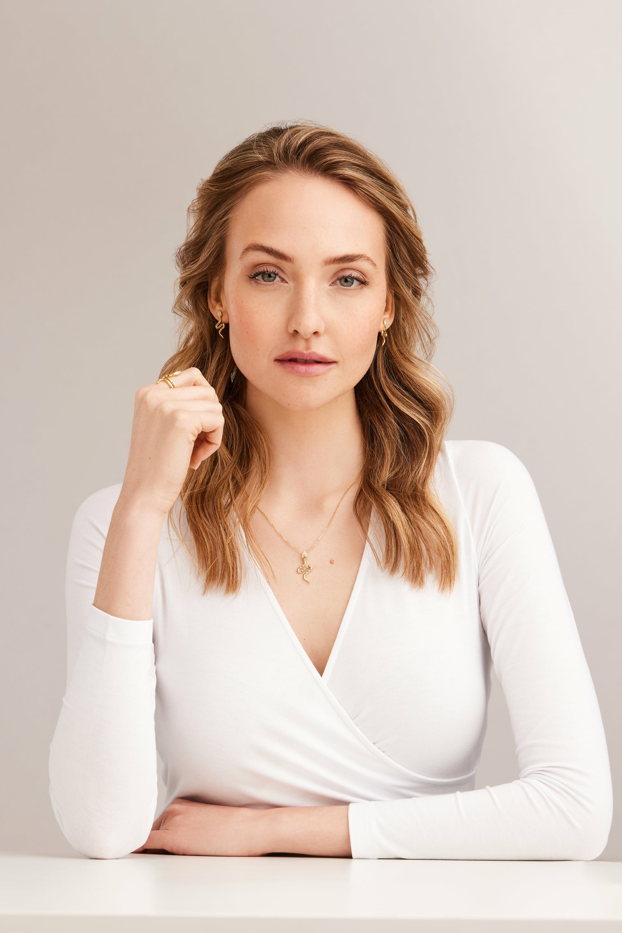 Ohrstecker 925 Silber vergoldet Schlange mit Zirkonia 41185079427166 – Bild 2