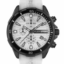 Plein Sport Herren Chronograph IMPACT PSBEA0224 Schwarz Weiss 46 mm Plein Sport Herren Chronograph IMPACT PSBEA0224 Schwarz Weiss 46 mm