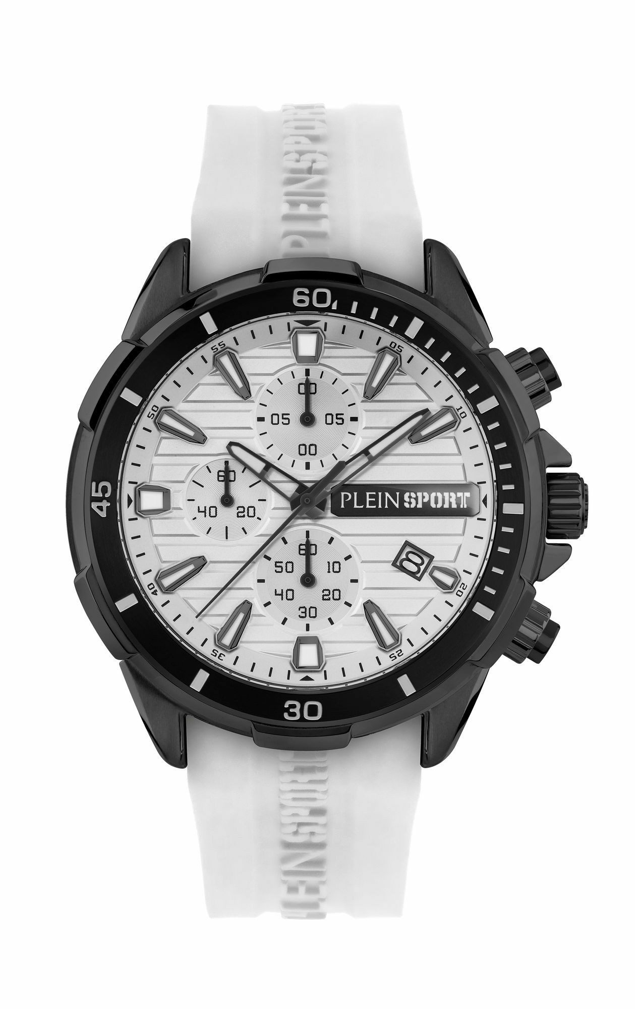 Plein Sport Herren Chronograph IMPACT PSBEA0224 Schwarz Weiss 46 mm Plein Sport Herren Chronograph IMPACT PSBEA0224 Schwarz Weiss 46 mm
