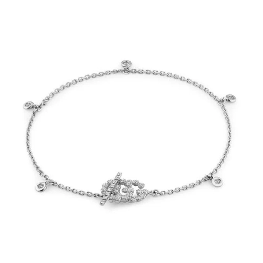 Gucci Damen Interlocking G Diamant-Armband aus 18K Weißgold Weiß YBA481671002-... – Bild 2