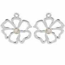 Pandora Ohrhänger Silber mit Gold Blütenform 290619CZT Pandora Ohrhänger Silber mit Gold Blütenform 290619CZT