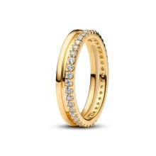 Pandora Damen-Ring Doppelband Goldfarben 163799C01 Pandora Damen-Ring Doppelband Goldfarben 163799C01