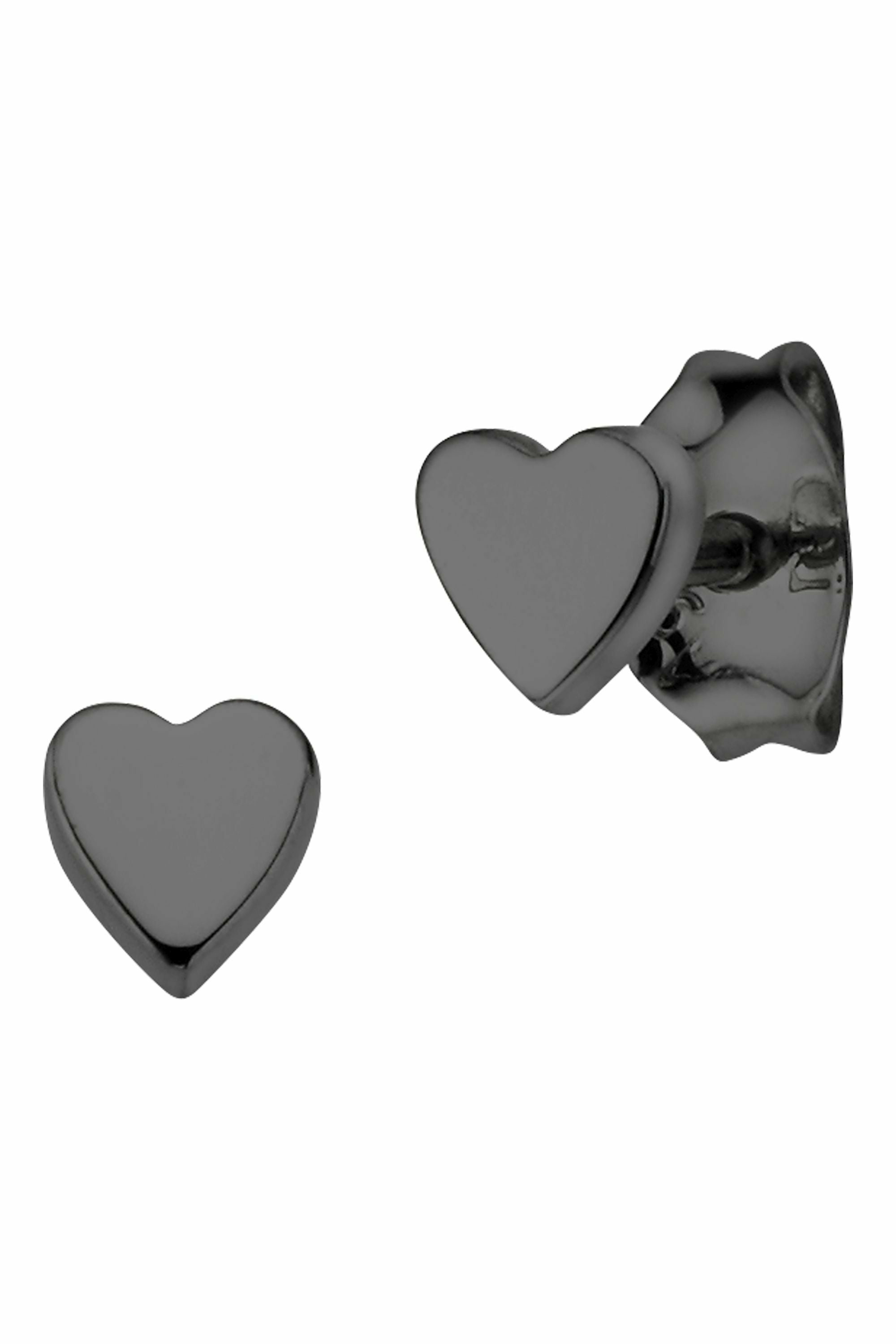 Ohrstecker 925/- Sterling Silber schwarz-rhodiniert Herz 41183978422366 – Bild 2
