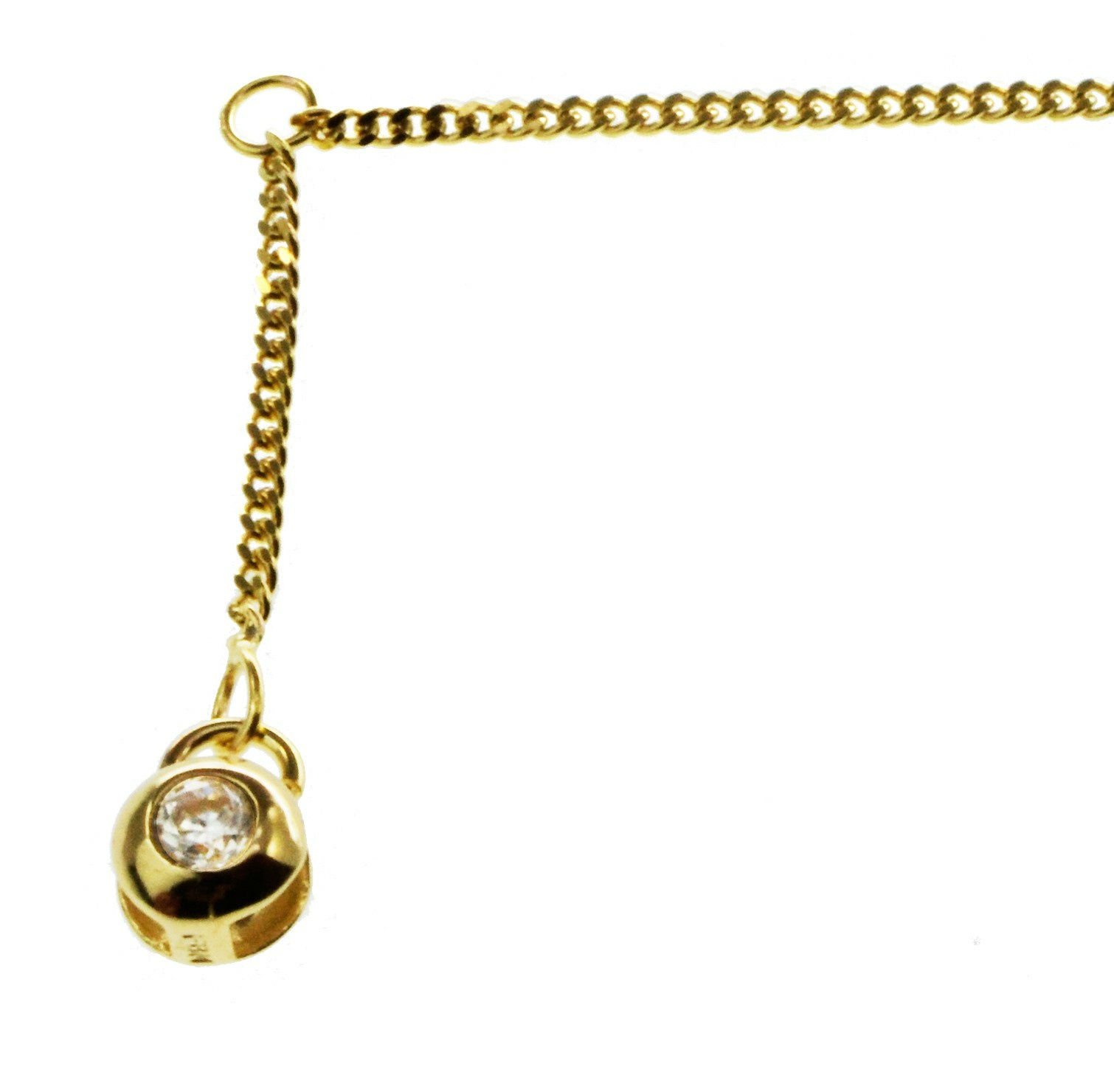 Fusskettchen - Panzer - 25cm - 585 Gelbgold mit Herzchen – Bild 2