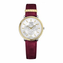 Versace Damen Armbanduhr V CIRCLE Medusa bordeaux, gold 38 mm VE8101819 Versace Damen Armbanduhr V CIRCLE Medusa bordeaux, gold 38 mm VE8101819
