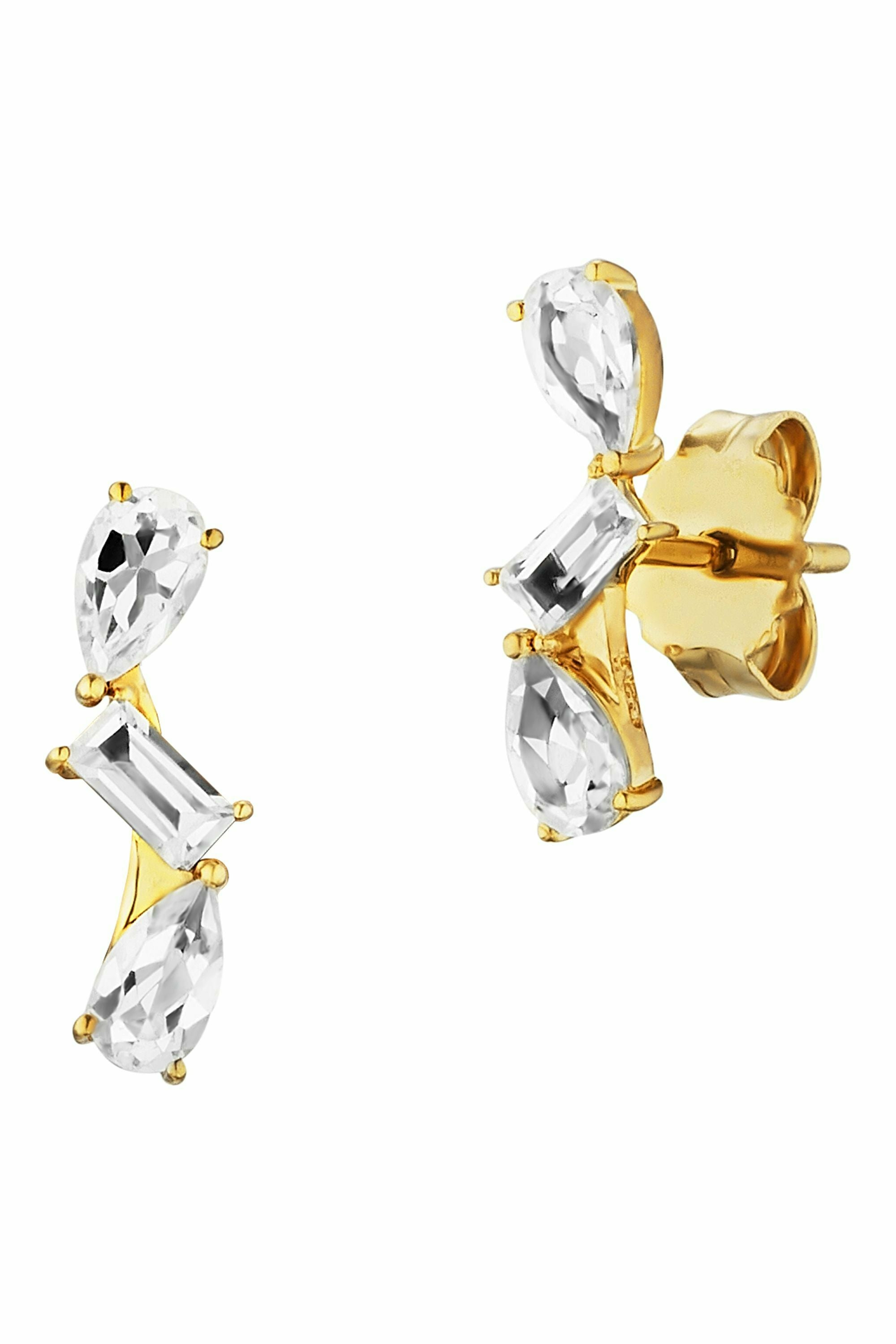 Ohrringe 925 Sterling Silber vergoldet mit Weißtopas 41178867138654 – Bild 2