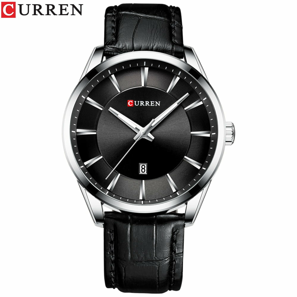 Men%27s Fashion Round Shape Quartz Watch with Leather Strap 8365