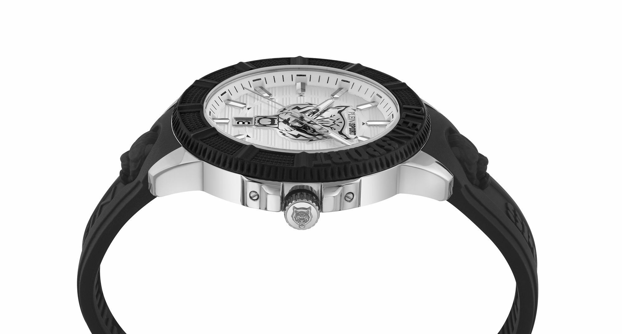 Philipp Plein Herren Uhr City Rush PSAEA0124 Edelstahl Silber Schwarz Silikon – Bild 3