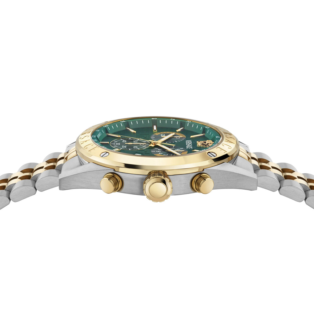 Versace Uhr Herren Chronograph Athletics Chrono Silber/Gold/Grün VEKJA0625 Versace Uhr Herren Chronograph Athletics Chrono Silber/Gold/Grün VEKJA0625