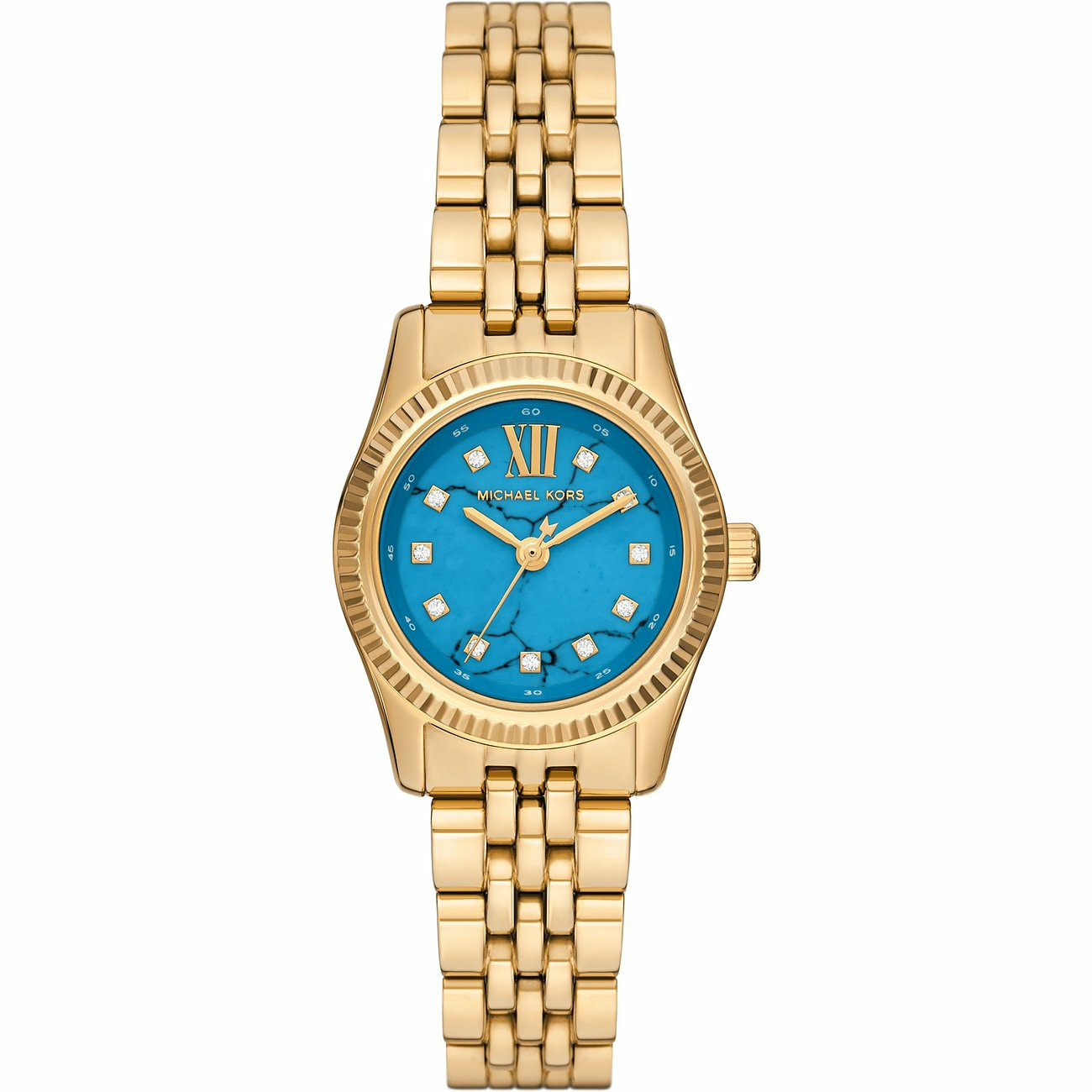 Michael Kors Uhr Damen Lexington Petite Gold Türkis MK4813 – Bild 2