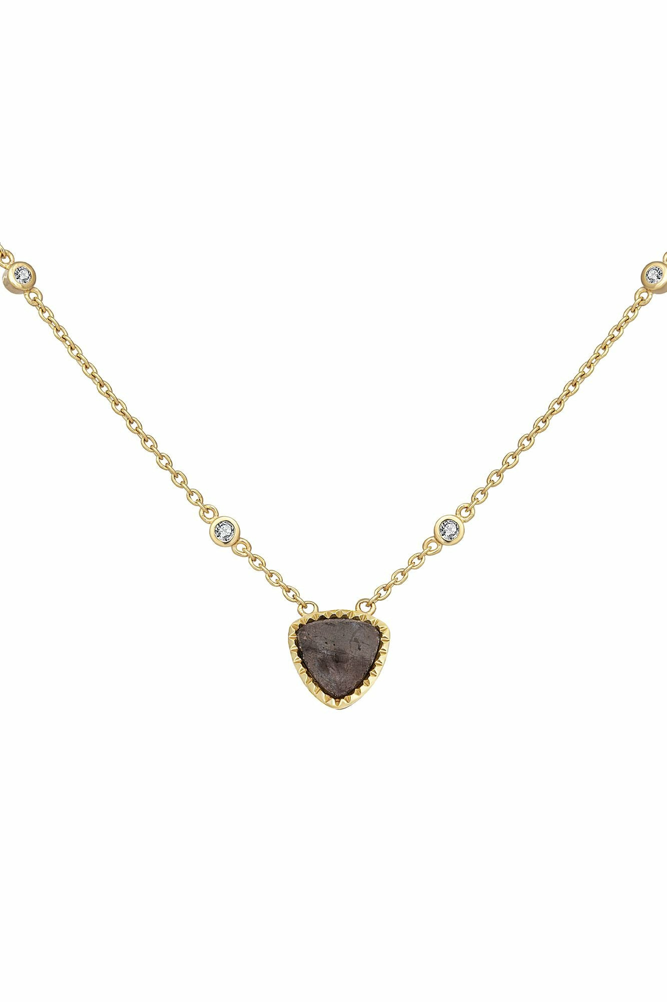 Collier 925 Silber vergoldet Dreieck Labradorit Weißtopas 41185018871902 Collier 925 Silber vergoldet Dreieck Labradorit Weißtopas 41185018871902