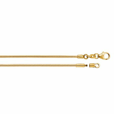 Halsreif Omega 1,5mm - 42cm - 585 Gelbgold mit Schraubverschluss – Bild 3