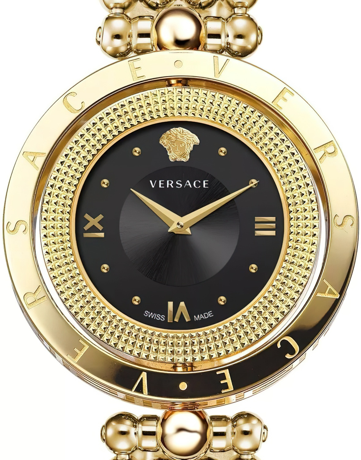 Versace Damen Armbanduhr Eon Schwarz Gold VE7901723 – Bild 2