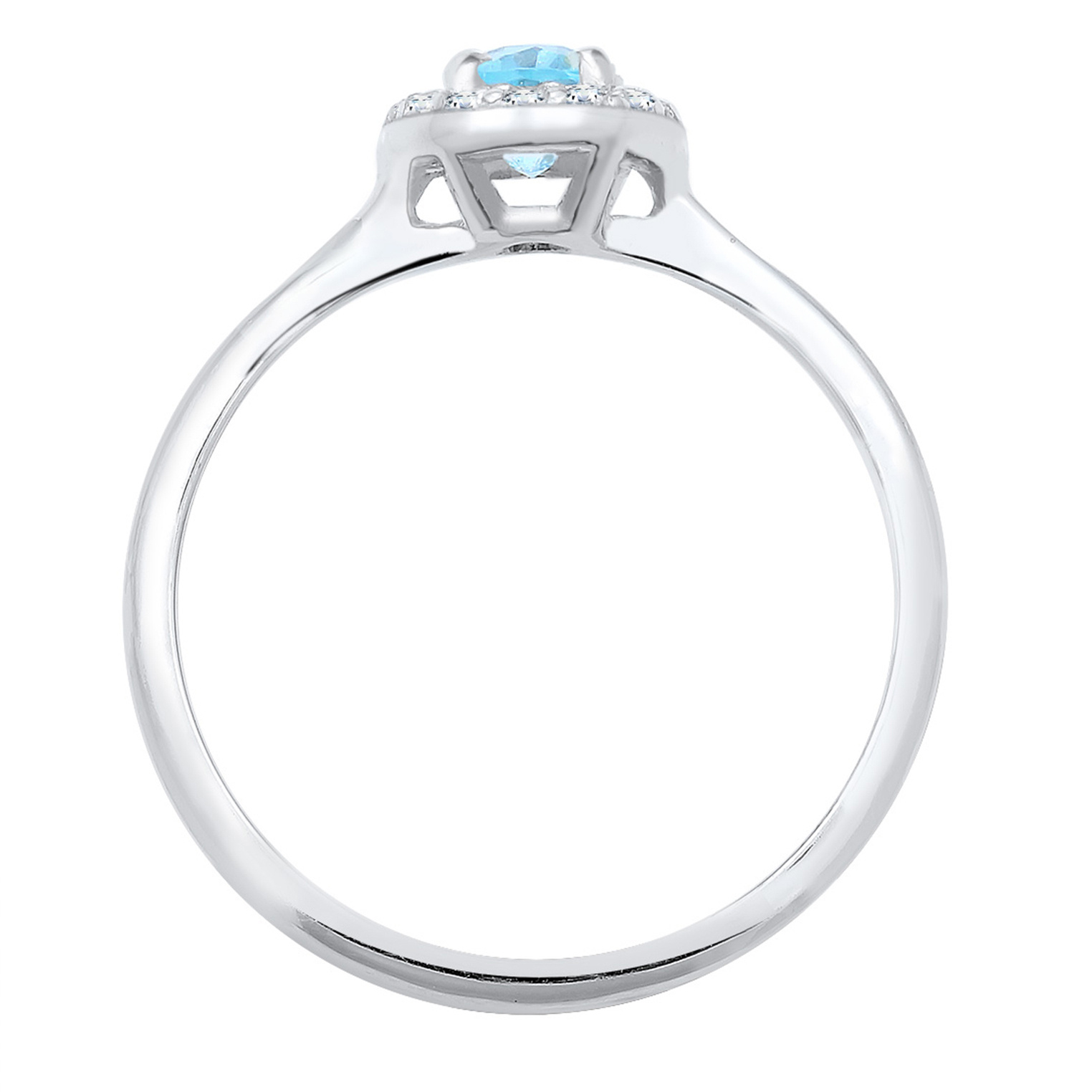 Ring Verlobungsring Topas Diamant (0.08 ct.) 925 Silber – Bild 3