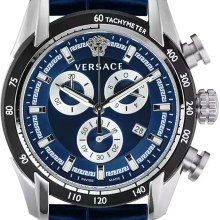 Versace Herren Chronograph V-Ray Chrono Silber Blau VE2I00721 Versace Herren Chronograph V-Ray Chrono Silber Blau VE2I00721