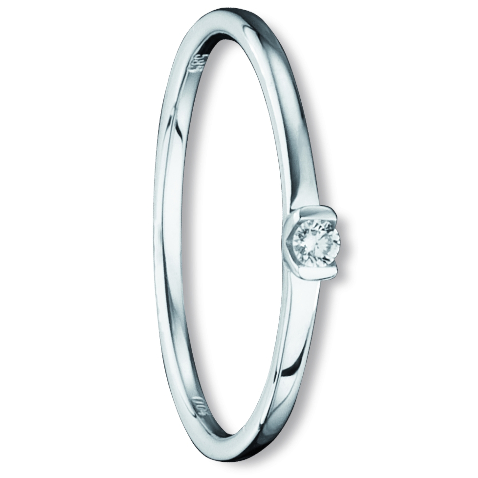 0.04 ct  Diamant Brillant Ring aus 585 Weißgold 0.04 ct  Diamant Brillant Ring aus 585 Weißgold