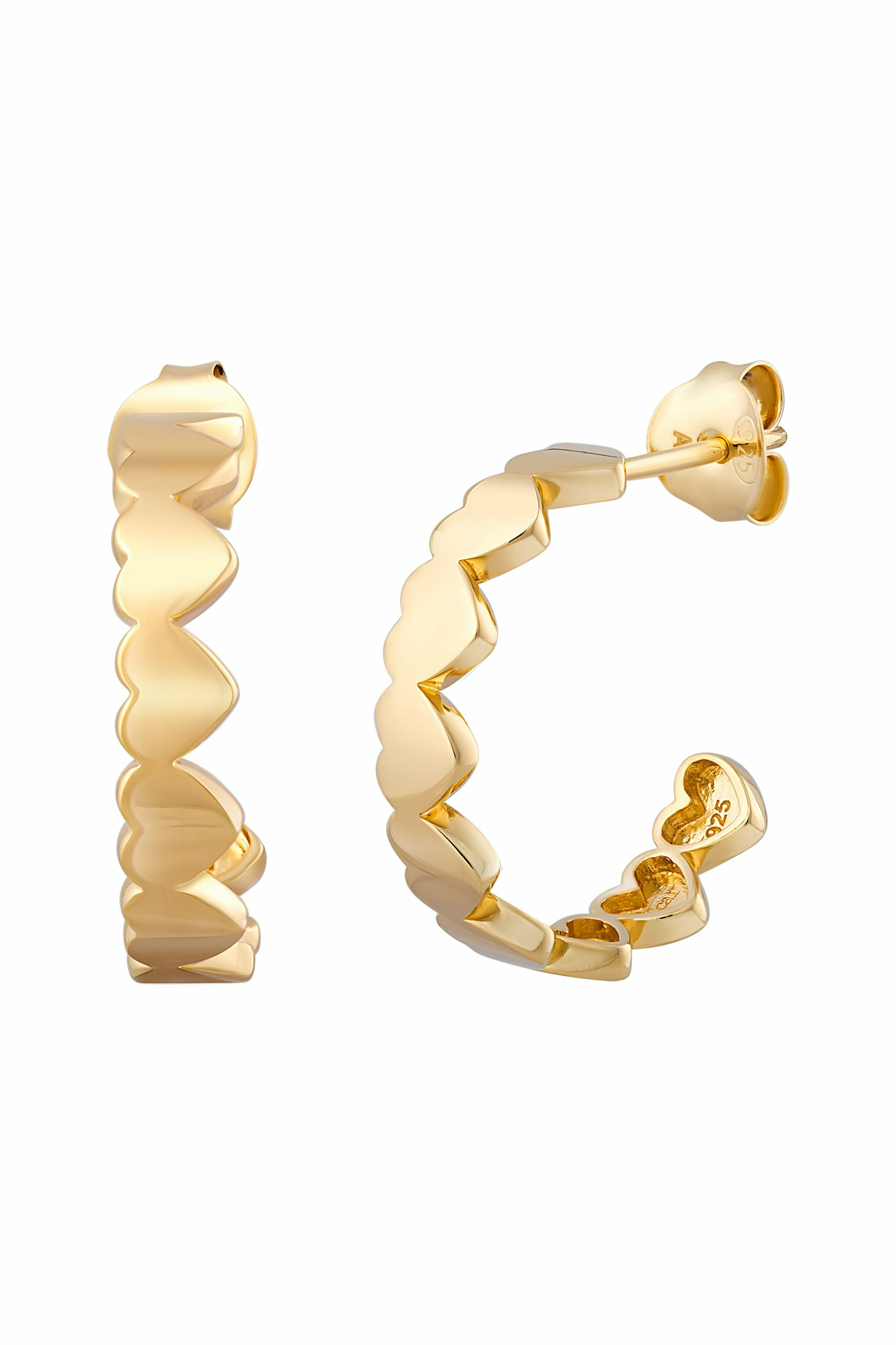 Creole 925 Sterling Silber vergoldet Herzen 41185089257566 – Bild 3