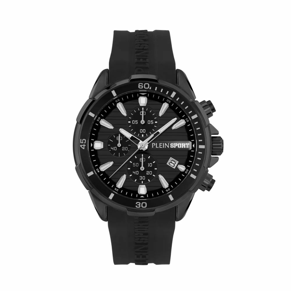 Plein Sport Herren Chronograph IMPACT PSBEA0324 Schwarz IP Edelstahl 46 mm Plein Sport Herren Chronograph IMPACT PSBEA0324 Schwarz IP Edelstahl 46 mm