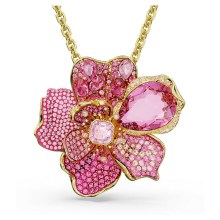 Swarovski Damen Halskette Idyllia Anhänger und Brosche Pavé, Blume, Rosa, Goldle... Swarovski Damen Halskette Idyllia Anhänger und Brosche Pavé, Blume, Rosa, Goldle...