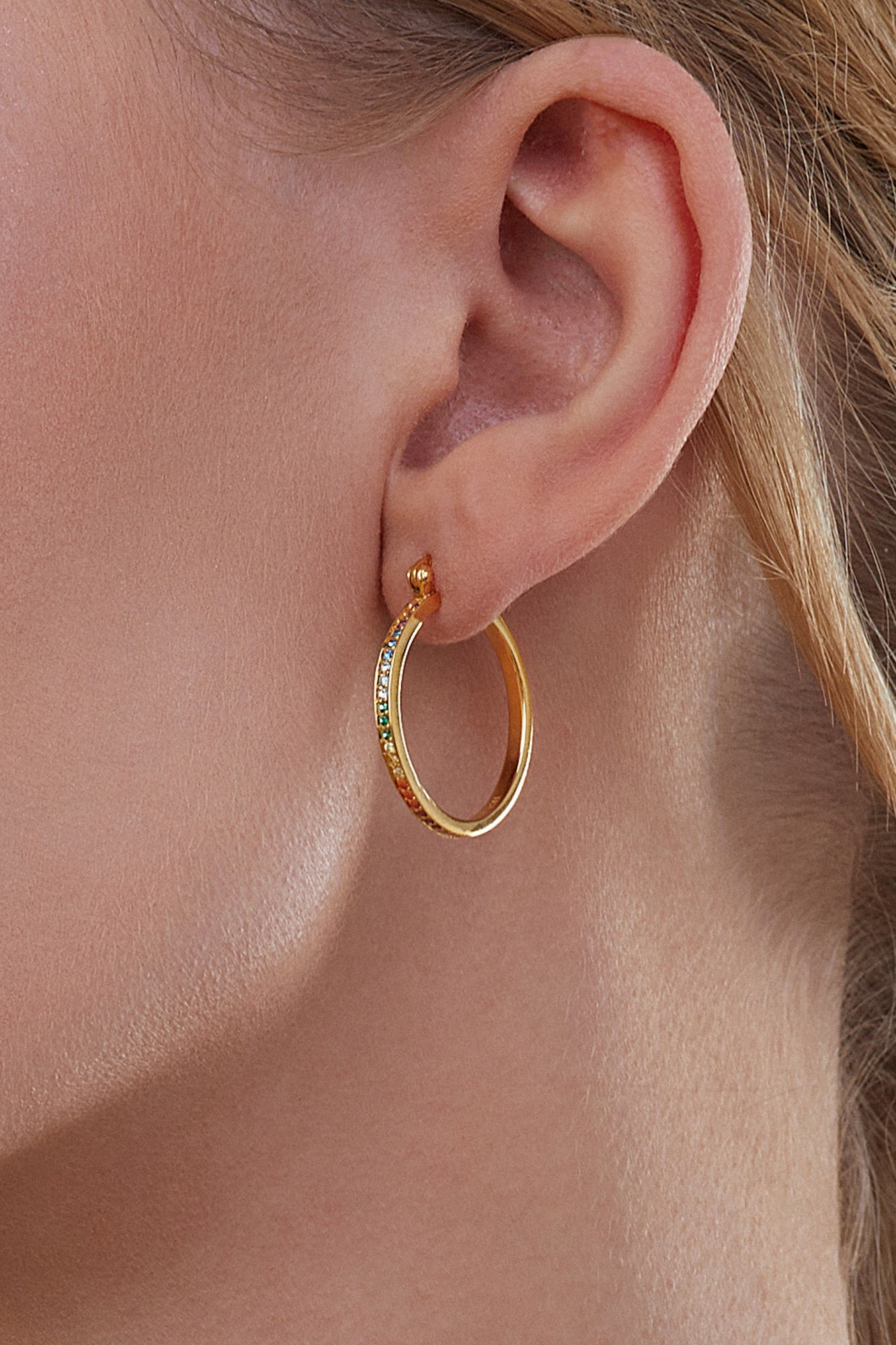 Creolen 925/-Sterling Silber vergoldet Zirkonia bunt Rainbow 41184630997086 Creolen 925/-Sterling Silber vergoldet Zirkonia bunt Rainbow 41184630997086