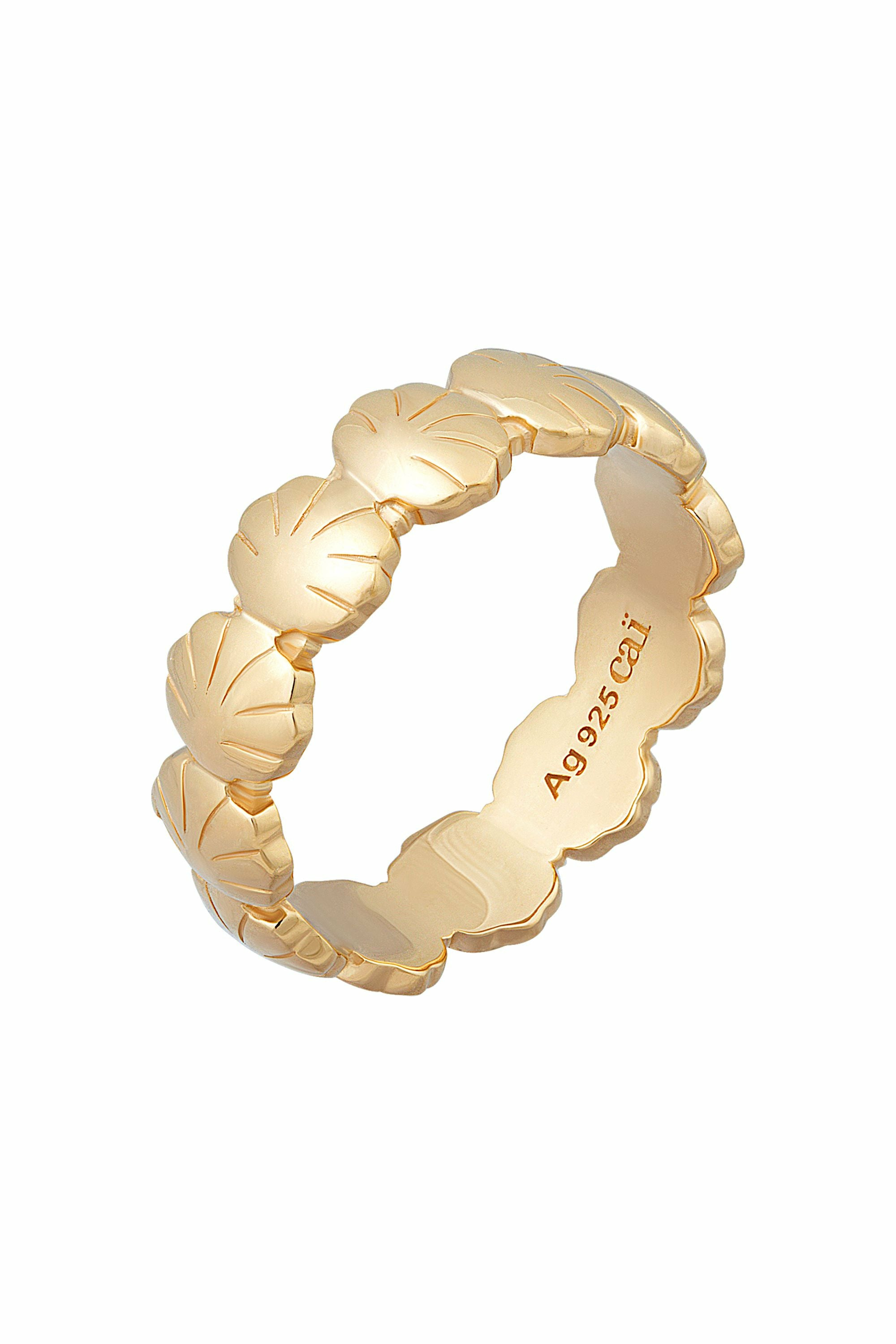 Ring 925 Sterling Silber vergoldet Shells Muscheln 41185188577374