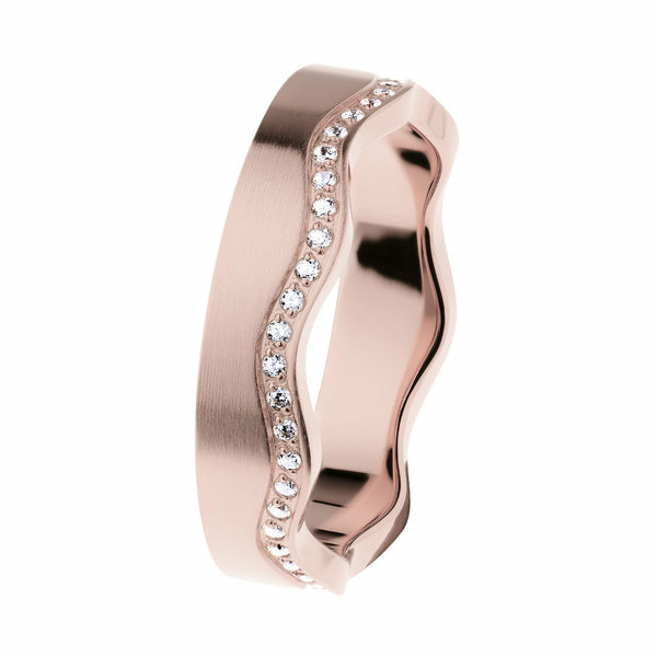 Ernstes Design Damen Wellenring mit Zirkonia Reihe Größe 57 Rosegold R555-57 Ernstes Design Damen Wellenring mit Zirkonia Reihe Größe 57 Rosegold R555-57