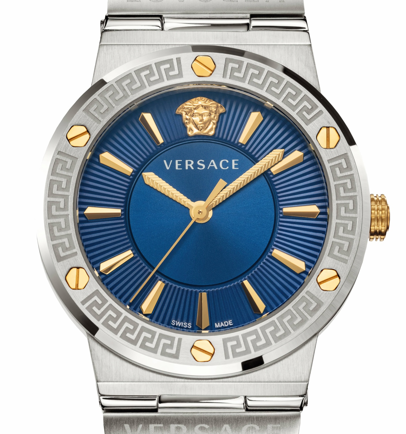 Versace Damen Armbanduhr VEVH00120 Blau 38 mm Quarz Greca Logo – Bild 3