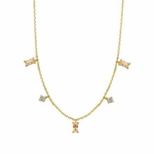 XENOX XS2135G Damen Collier Sterling-Silber 925 Gold weiß Zirkonia 45 cm XENOX XS2135G Damen Collier Sterling-Silber 925 Gold weiß Zirkonia 45 cm