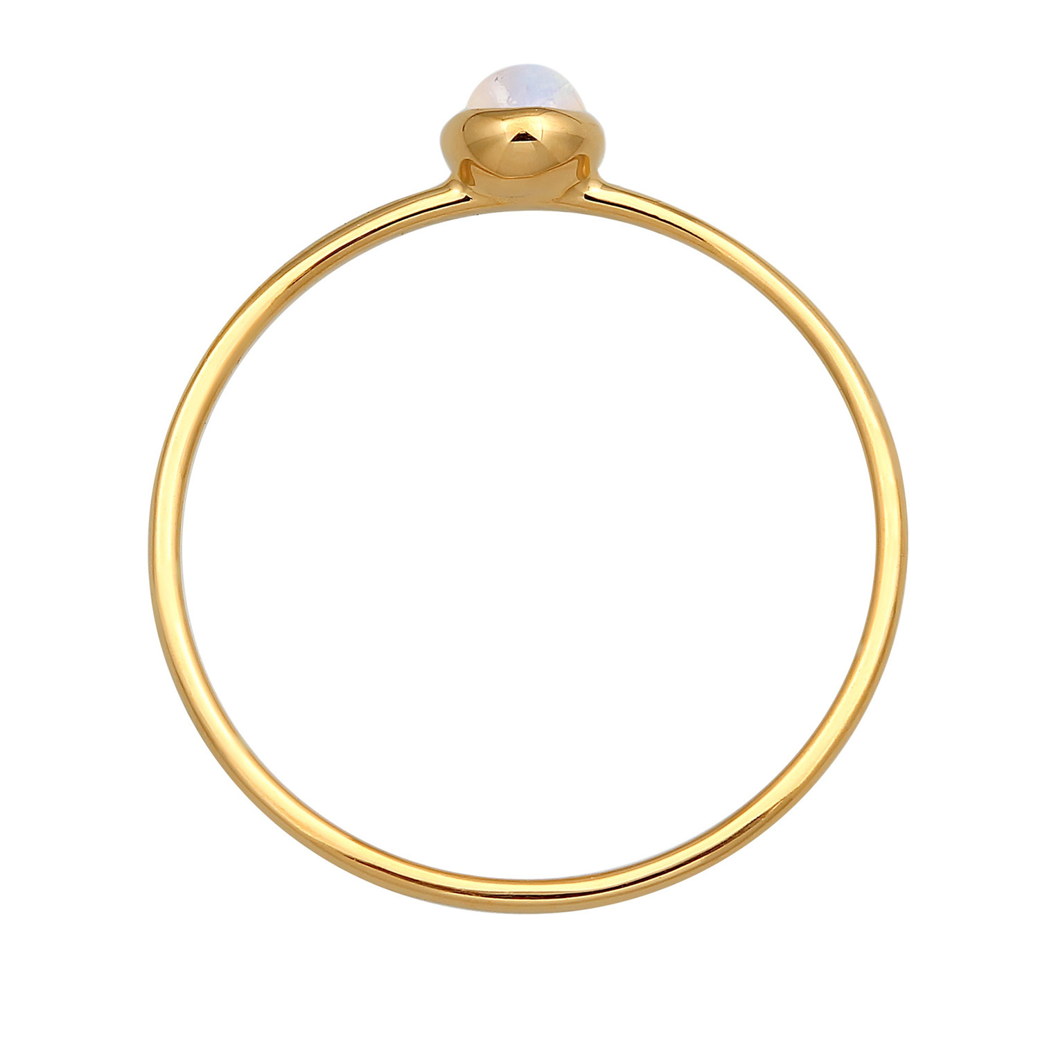 Ring Solitär Mondstein Edelstein 375 Gelbgold – Bild 2