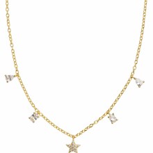 Xenox Damen Halskette mit Zirkonia Anhängern Collier 45cm Gold XS2297G Xenox Damen Halskette mit Zirkonia Anhängern Collier 45cm Gold XS2297G