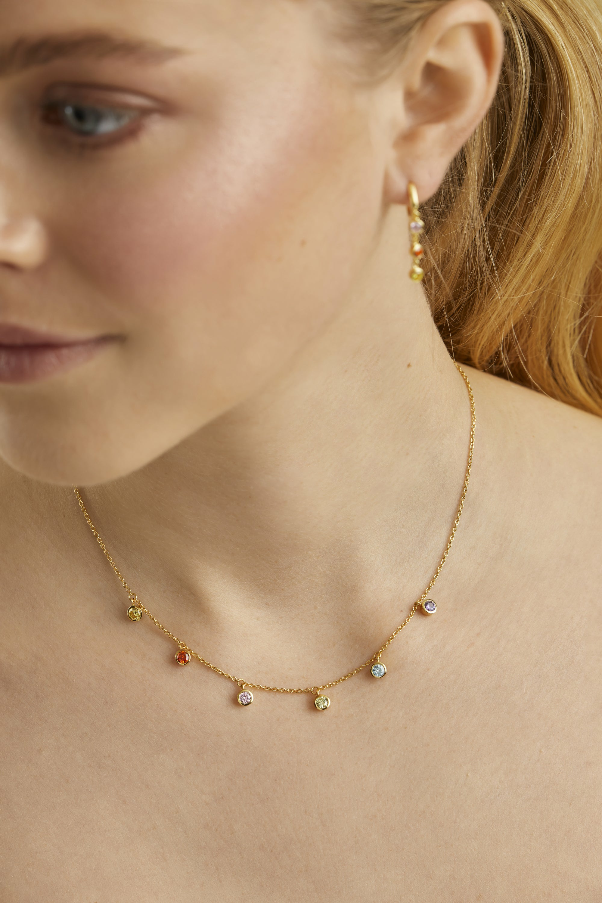 Collier 925 Silber vergoldet Anhänger Zirkonia Rainbow 41185026932830 – Bild 3