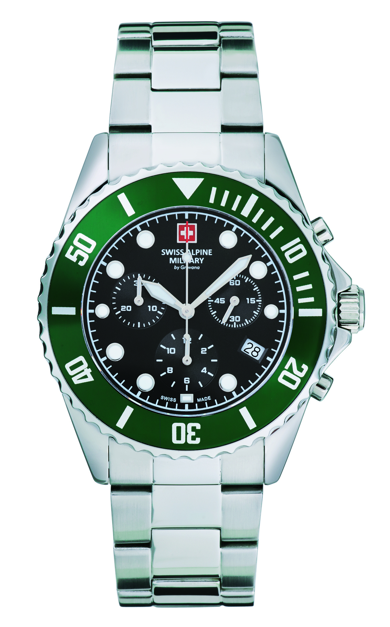 Swiss Alpine Military Herren Armbanduhr 7053.9133 44 mm Chronograph & Datumsanz... Swiss Alpine Military Herren Armbanduhr 7053.9133 44 mm Chronograph & Datumsanz...