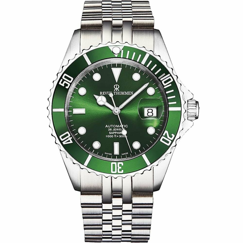 Revue Thommen Herren Armbanduhr Automatik Diver silber, grün 42 mm 17571.2229 – Bild 2