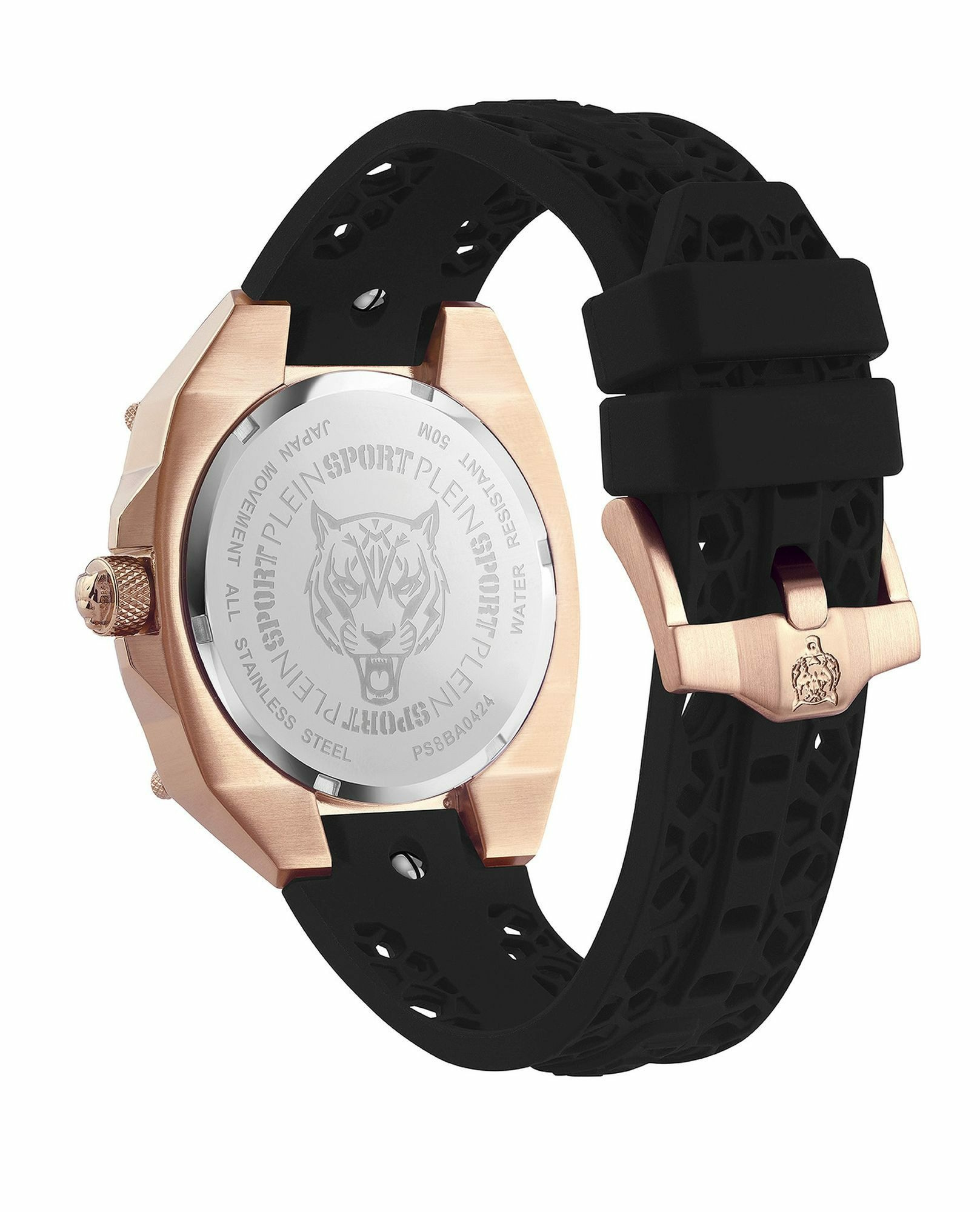 Plein Sport Herren Uhr Thunder Force PS8BA0424 Roségold Schwarz Silikon 47 mm – Bild 3